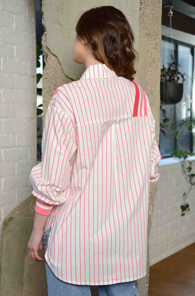 Cooper - We Mean Business Just A Little Rib Shirt in Pink Stripe