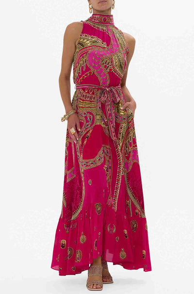 Camilla - Kissed By A Cobra Necktie Dress with Elasticated Waist