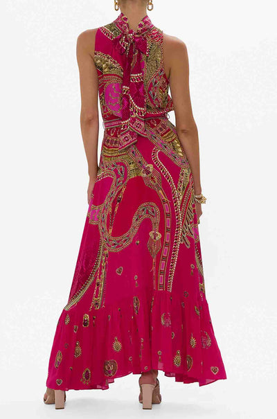 Camilla - Kissed By A Cobra Necktie Dress with Elasticated Waist