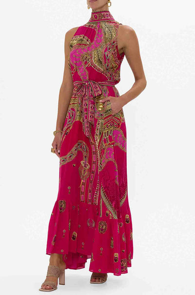 Camilla - Kissed By A Cobra Necktie Dress with Elasticated Waist