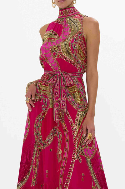Camilla - Kissed By A Cobra Necktie Dress with Elasticated Waist