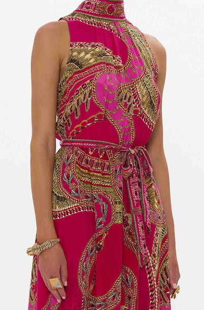 Camilla - Kissed By A Cobra Necktie Dress with Elasticated Waist