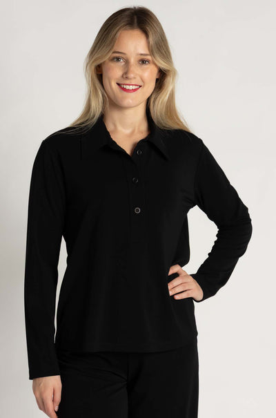 Mela Purdie - Kick Collar Polo in Powder Knit