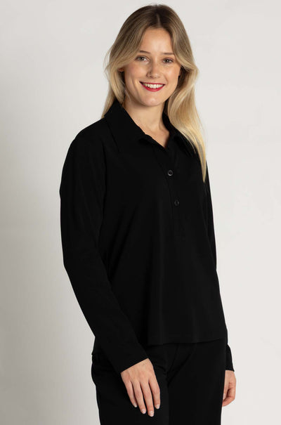 Mela Purdie - Kick Collar Polo in Powder Knit