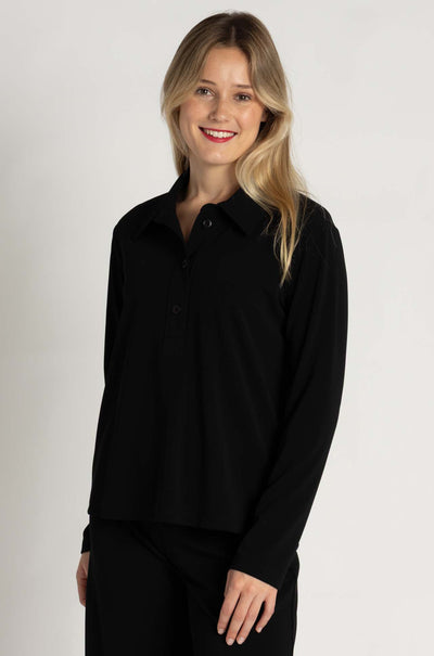 Mela Purdie - Kick Collar Polo in Powder Knit