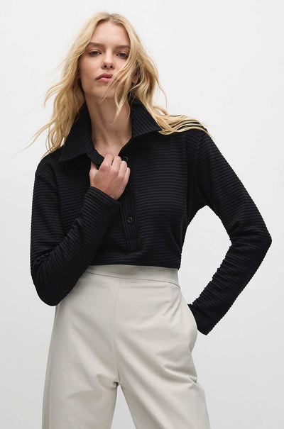 Mela Purdie - Kick Collar Polo in Ridge Ponte