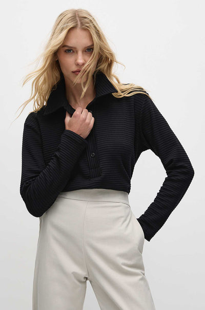 Mela Purdie - Kick Collar Polo in Ridge Ponte