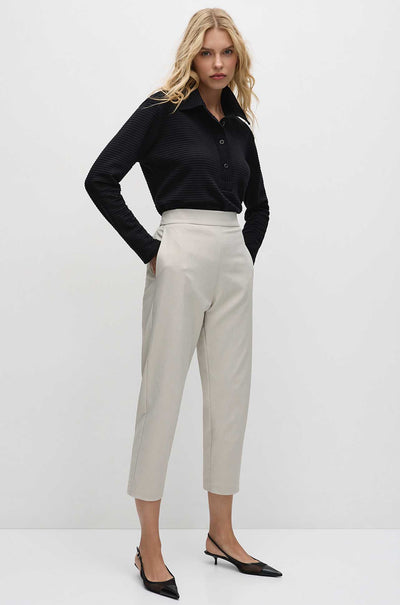 Mela Purdie - Kick Collar Polo in Ridge Ponte