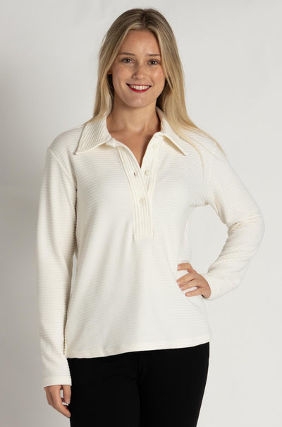 Mela Purdie - Kick Collar Polo in Ridge Ponte
