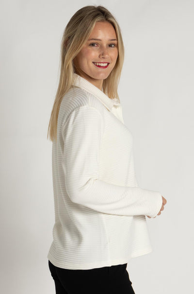 Mela Purdie - Kick Collar Polo in Ridge Ponte