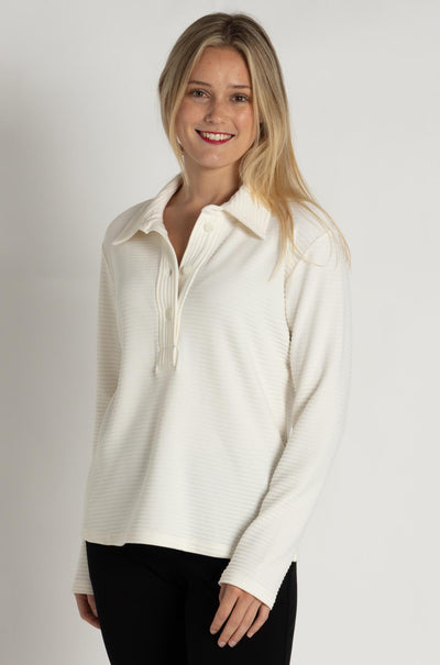 Mela Purdie - Kick Collar Polo in Ridge Ponte