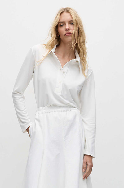 Mela Purdie - Kick Collar Polo in Powder Knit
