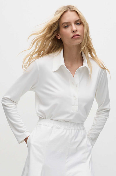 Mela Purdie - Kick Collar Polo in Powder Knit
