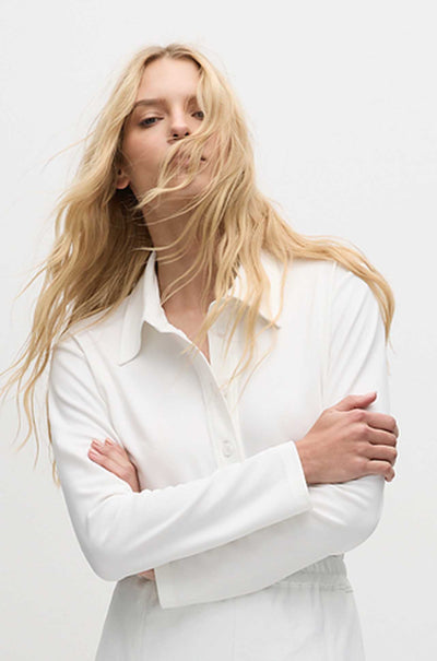 Mela Purdie - Kick Collar Polo in Powder Knit