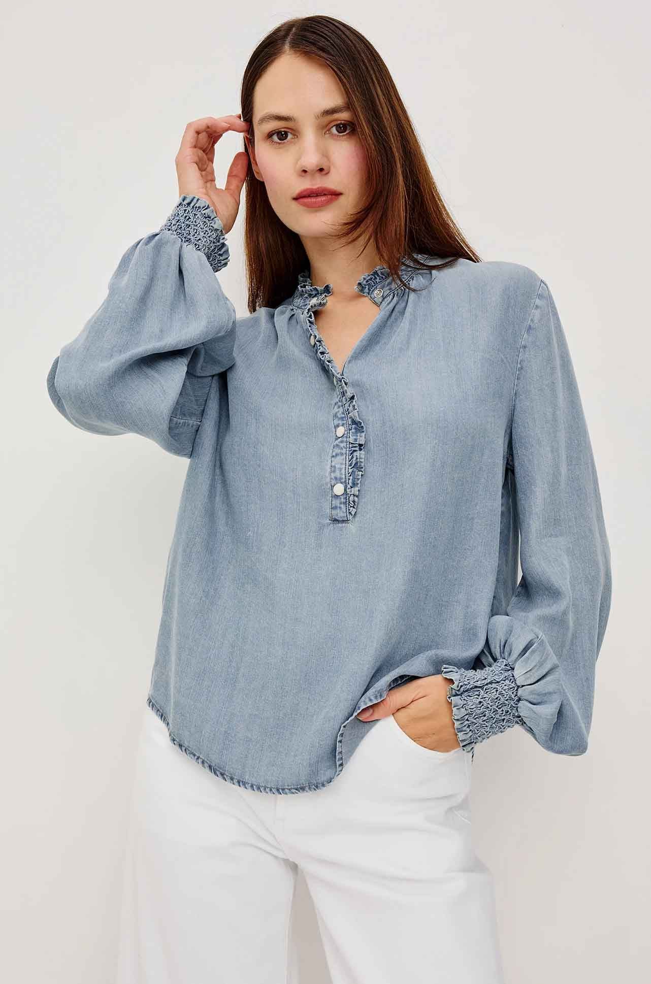 Rails - Kimmy LS Top in Washed Blue