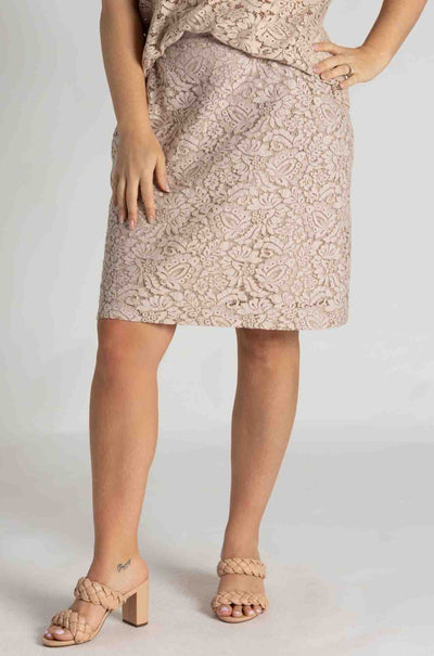 Mela Purdie - Knee Skirt in Broderie Lace