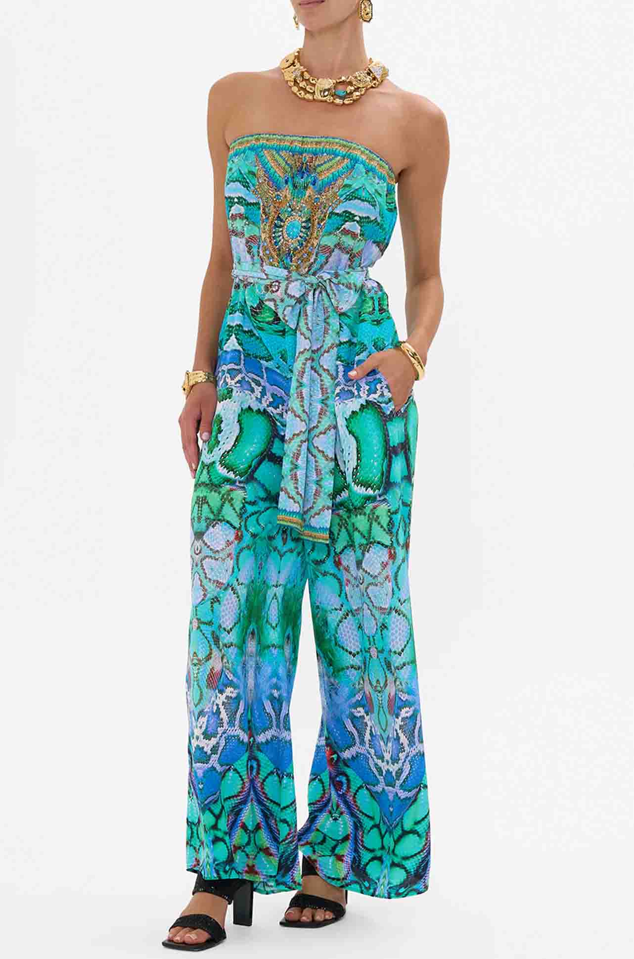 Camilla Playsuit Strapless Camilla Land Of Wonder Tie Waist