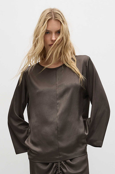 Mela Purdie - LS Slice Neck Plaza in Stretch Gloss