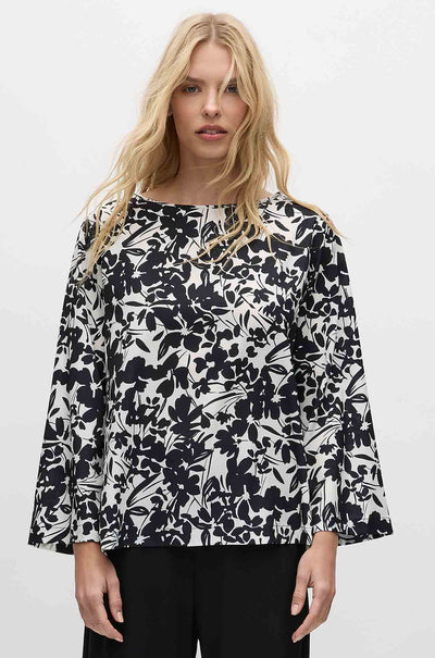 Mela Purdie - LS Slice Neck Plaza in Tuberose Print Charmeuse