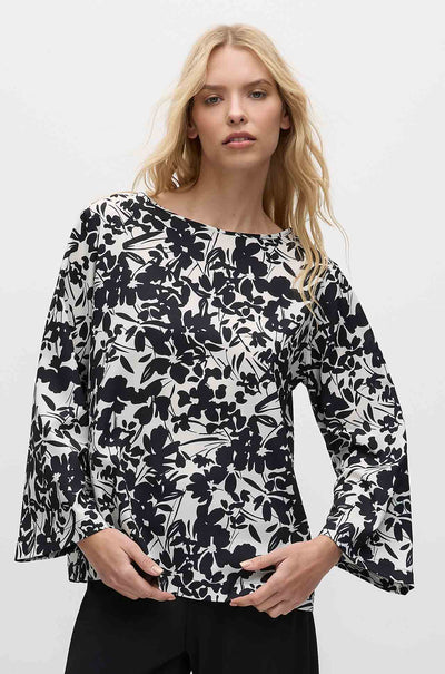 Mela Purdie - LS Slice Neck Plaza in Tuberose Print Charmeuse