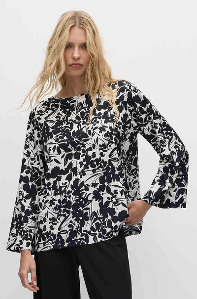 Mela Purdie - LS Slice Neck Plaza in Tuberose Print Charmeuse