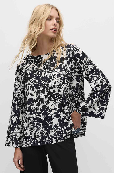 Mela Purdie - LS Slice Neck Plaza in Tuberose Print Charmeuse