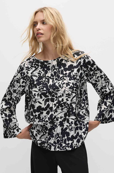 Mela Purdie - LS Slice Neck Plaza in Tuberose Print Charmeuse