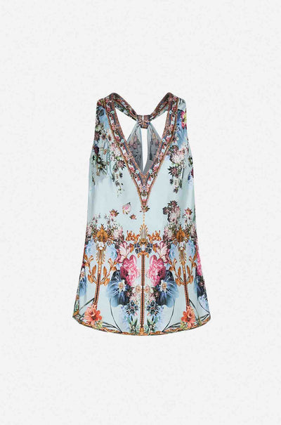 Camilla - Letters To Leo V-Neck Top w/ Knot Back