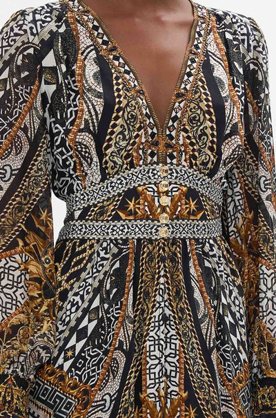 Camilla - Look Up Tesoro Button Dress w/ Shaped Waistband