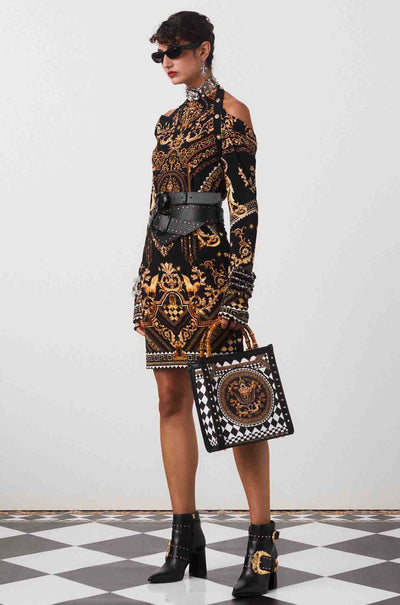 Camilla - Duomo Dynasty Short Cut Out Shoulder Jersey Dress