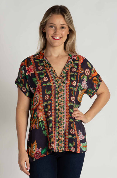 Johnny Was - Laiya Button Up in Clarkwood Navy