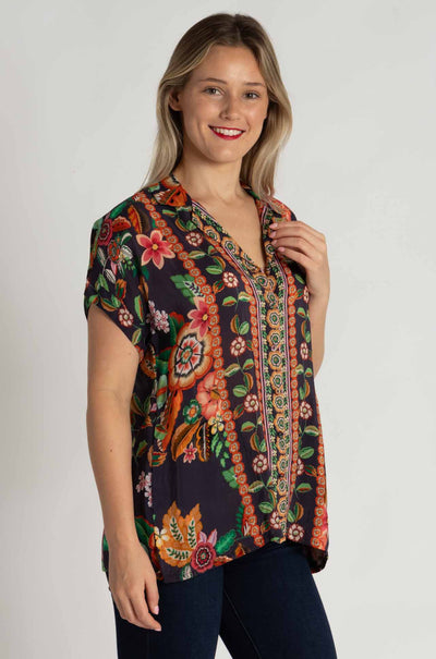 Johnny Was - Laiya Button Up in Clarkwood Navy