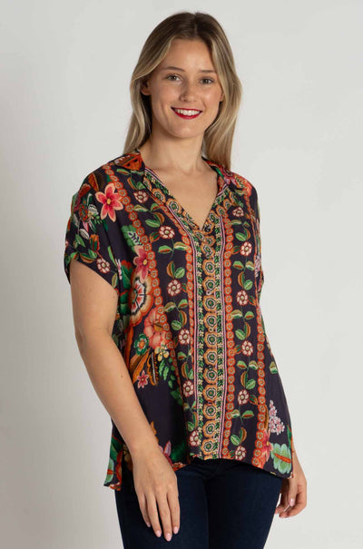 Johnny Was - Laiya Button Up in Clarkwood Navy