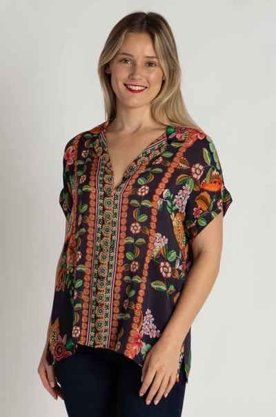 Johnny Was - Laiya Button Up in Clarkwood Navy