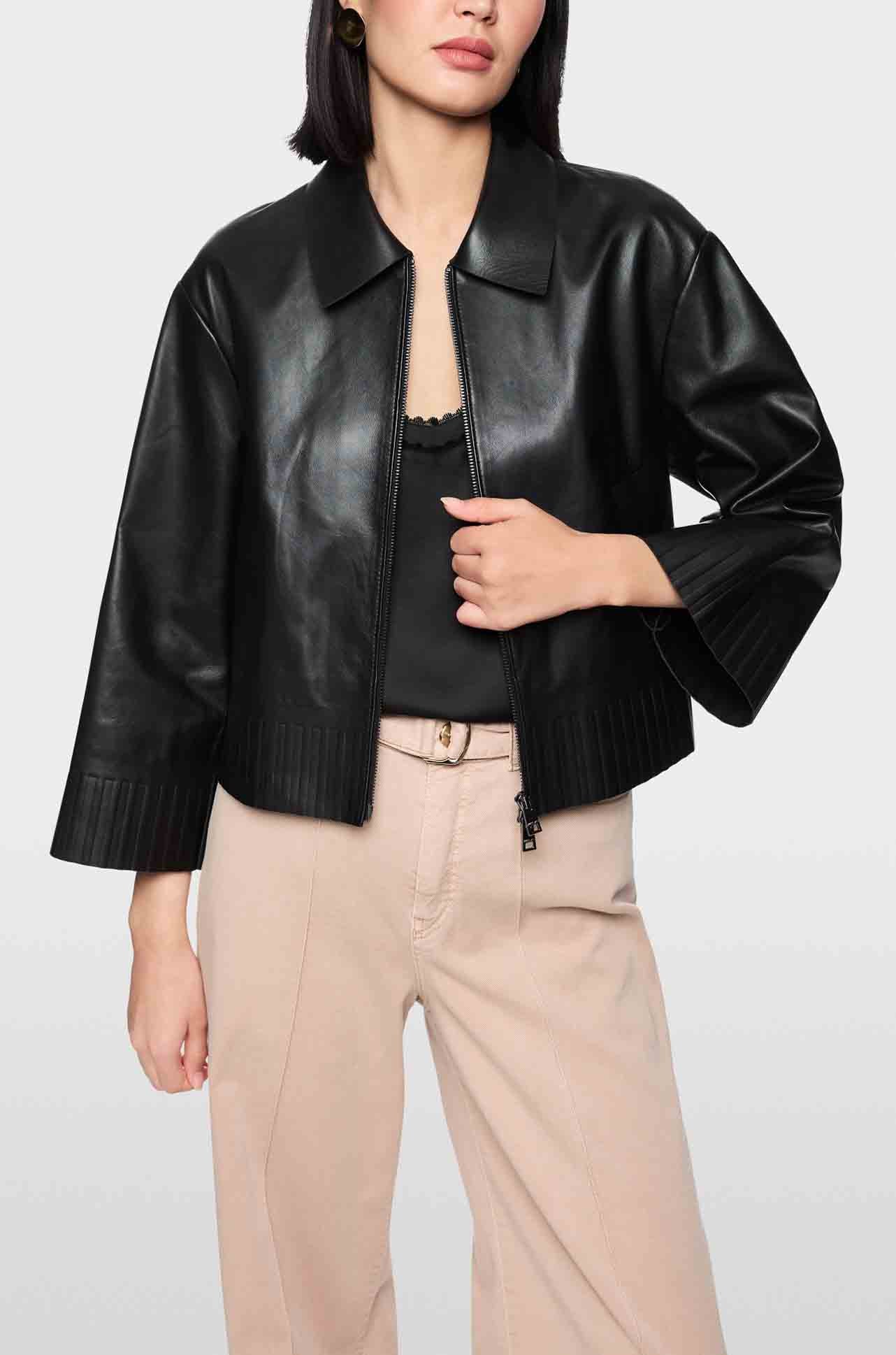 Marc Cain - Rethink Together Lamb Nappa Jacket in Black