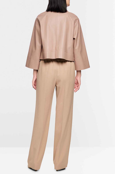Marc Cain - Rethink Together Lamb Nappa Jacket in Warm Taupe