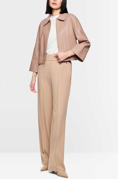 Marc Cain - Rethink Together Lamb Nappa Jacket in Warm Taupe