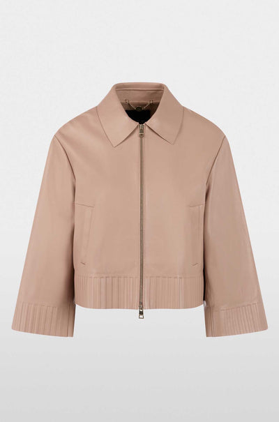 Marc Cain - Rethink Together Lamb Nappa Jacket in Warm Taupe