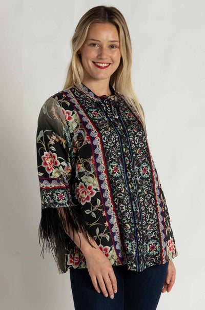 Johnny Was - Lewella Feather Trim Kimono
