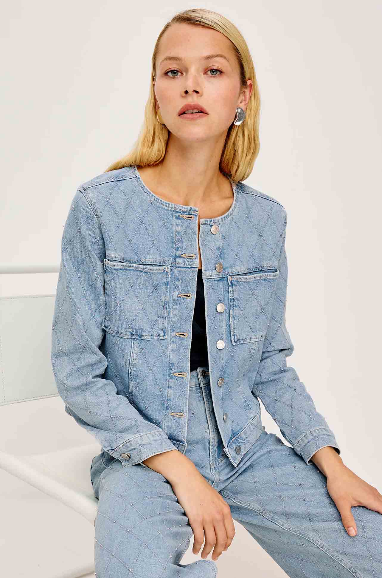 Rails - Lido Denim Jacket in Quilted Stud