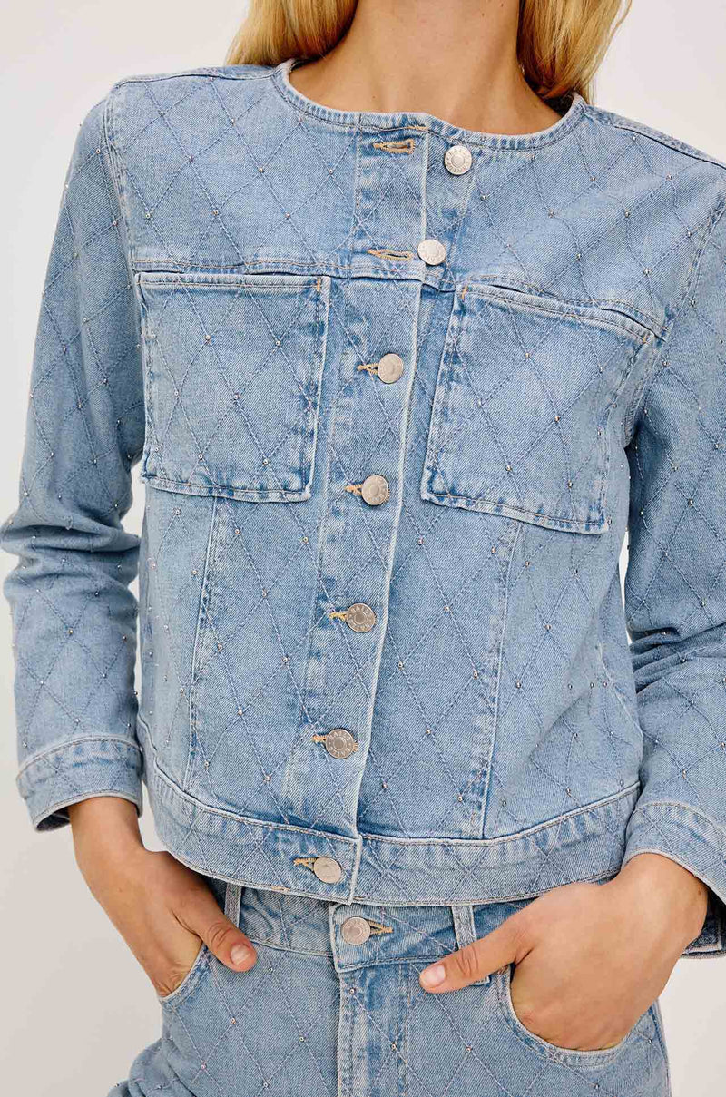 Rails - Lido Denim Jacket in Quilted Stud