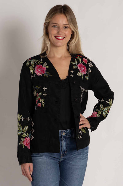 Johnny Was - Linen Workwear Jacket in Catia Print