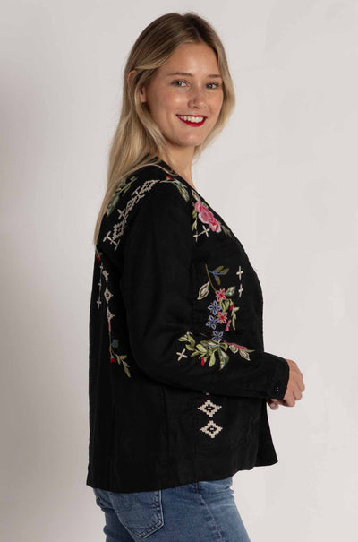 Johnny Was - Linen Workwear Jacket in Catia Print