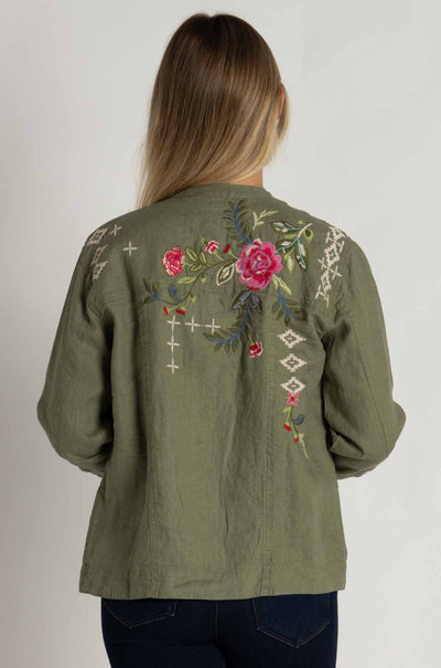 Johnny Was - Linen Workwear Jacket in Catia Print