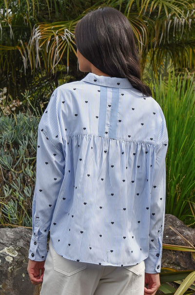 Coop - Love On The Line Heart Line Shirt in Blue