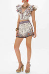 Camilla - My Folk Art Heart Belted High Waist Shorts