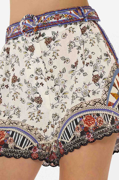 Camilla - My Folk Art Heart Belted High Waist Shorts