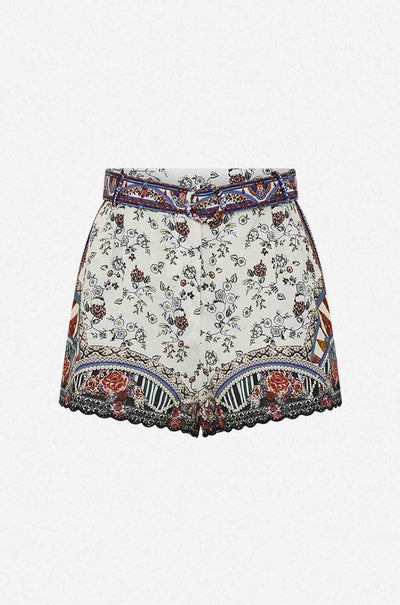 Camilla - My Folk Art Heart Belted High Waist Shorts