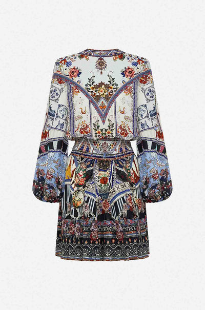 Camilla - My Folk Art Heart Shirred Relaxed Short Dress
