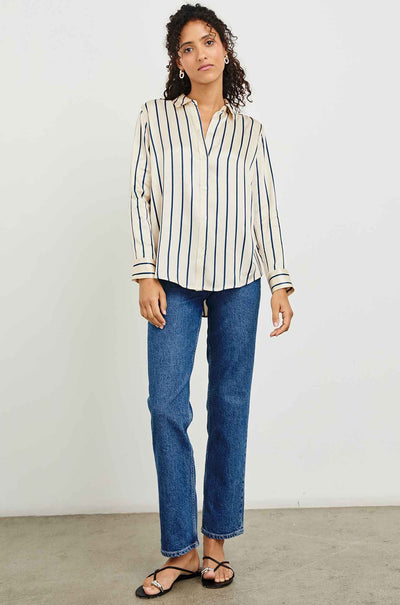 Rails - Maria Shirt in Ceramic Navy Stripe